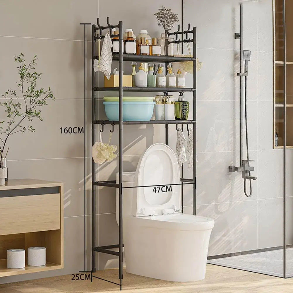 Over The Toilet Storage Space Saver Metal Bathroom Perforated Multi Rack Functional Bathroom Non Storage Shelves Y3E8