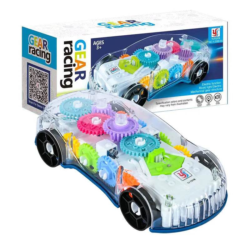 Baby toys Toddler Police Car Electric Vehicle Toy Auto Driving Transparent Gears Music Lights Cars Toys for Kids Boys - AIAZ