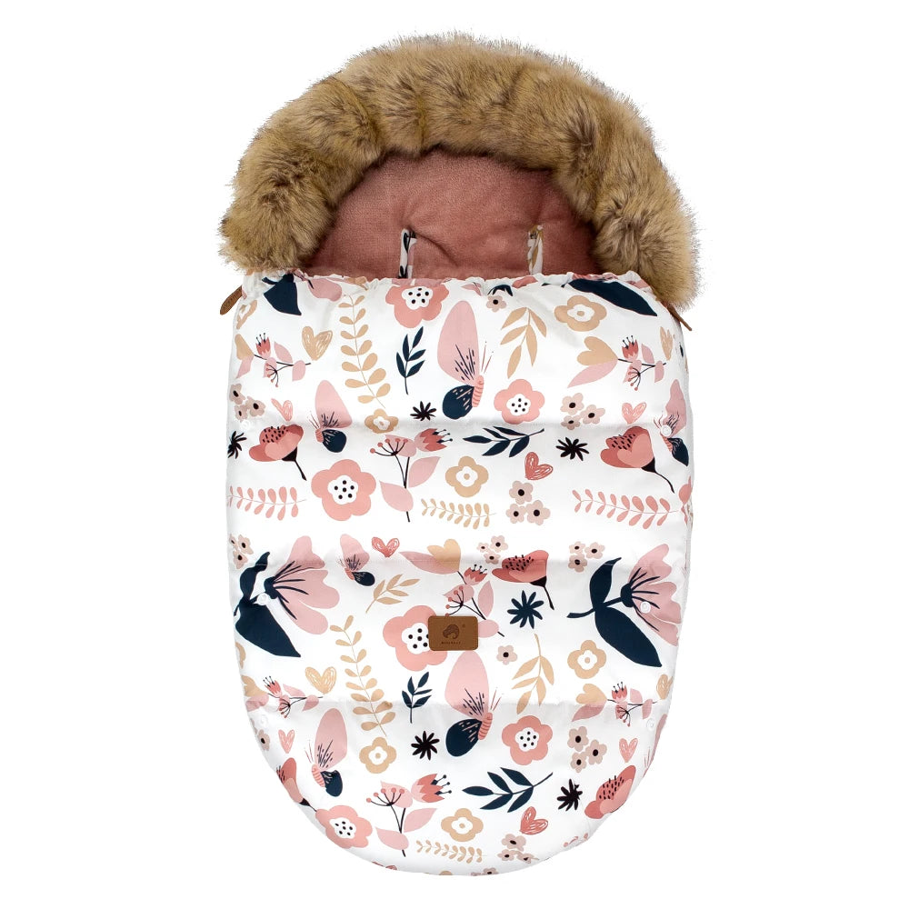 Stroller Footmuff Winter Baby Carriage Bag In Pram Removable Thicker Fur Collar Warm Flannel Newborn Cocoon Baby Envelope