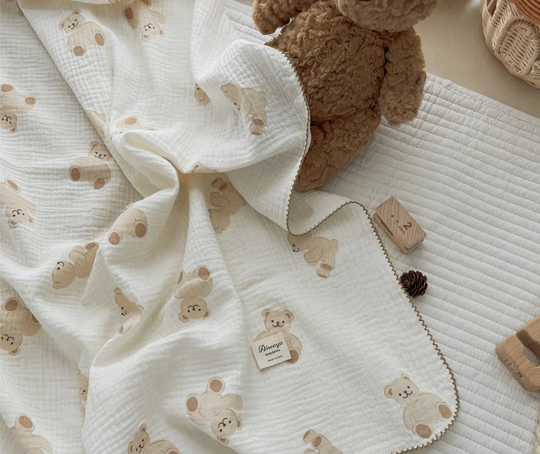 Muslin Swaddle Blankets Newborn Summer Baby Blanket Cotton Infant Swaddle Wrap Receiving Blanket For Crib Stroller Sleeping Item