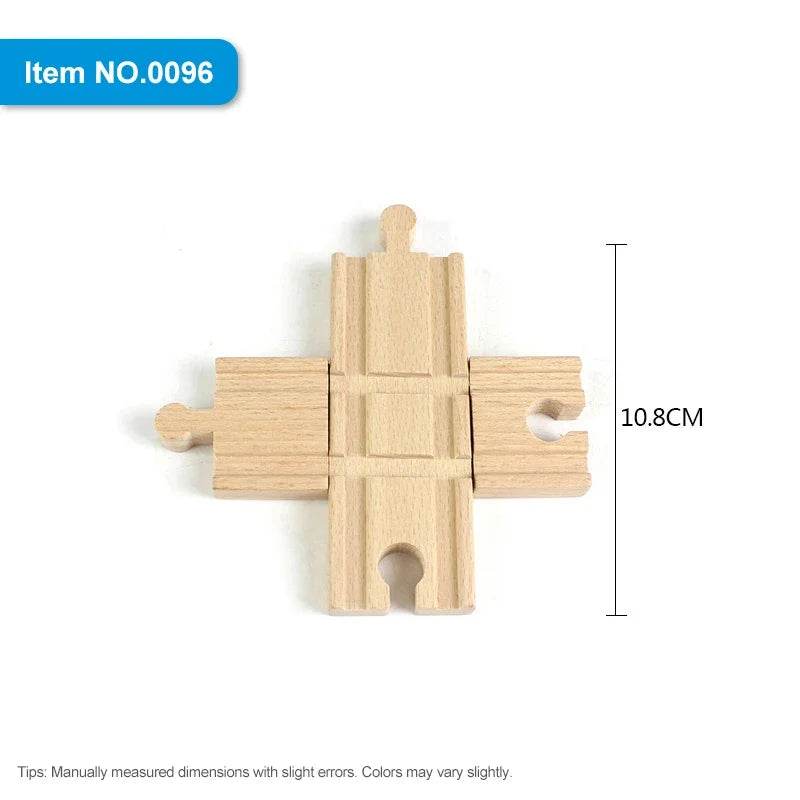 DIY Children Wooden Train Rail Track Accessories Toy Cross Track Railway Toys Compatible All Track for Kids Boys & Girls Gifts - AIAZ