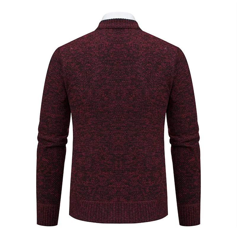 Men's knitted cardigan casual V-neck autumn and winter new sweater coat - AIAZ