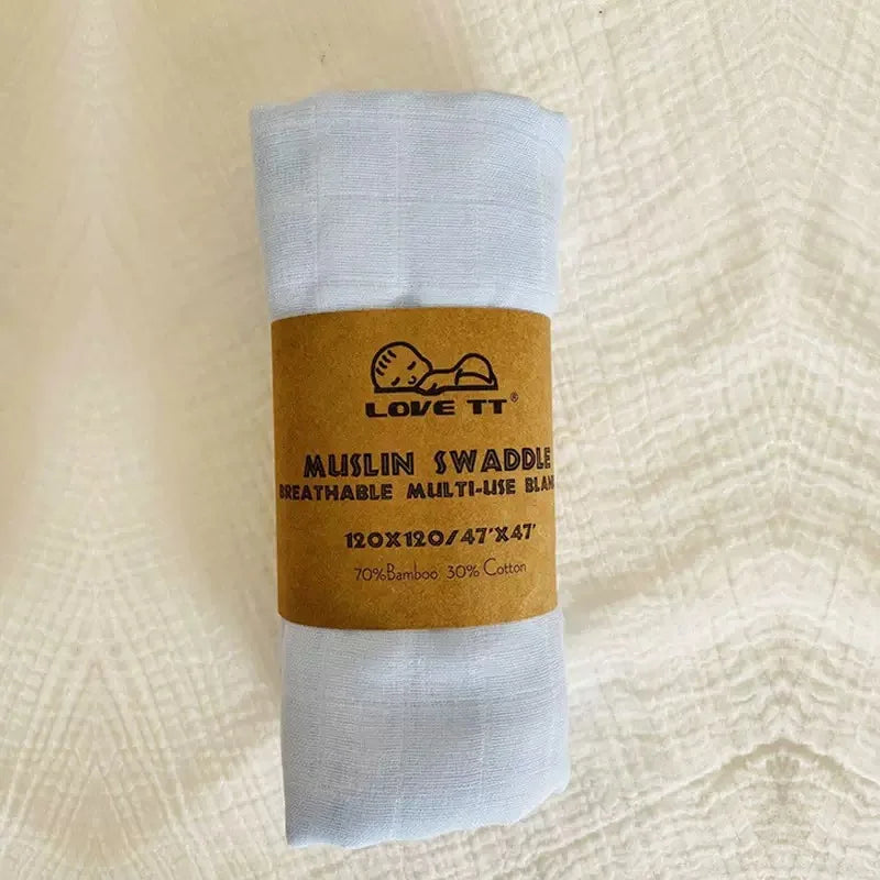 Baby Blanket Swaddle Bamboo Cotton Wrapped Towel Thin Design Double-layer Bath Towel  Baby Bath Towel Gauze Children Quilt