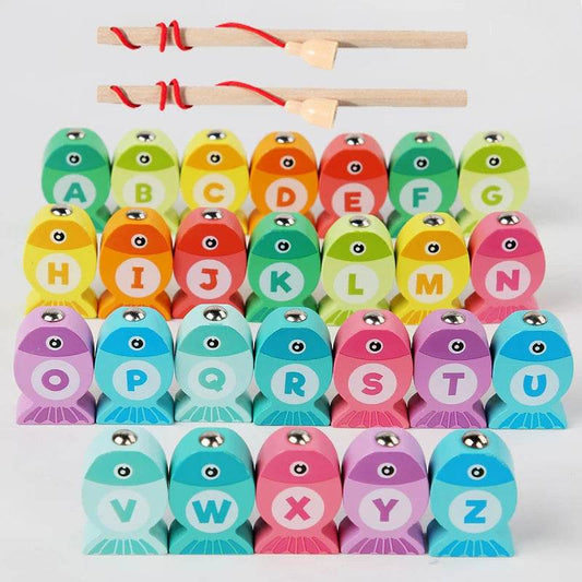 Kids Wooden Fishing Game Toys Gifts Early Education Alphabet Numeric Cognitive Toys Children Interactive Games Toys for Gifts - AIAZ