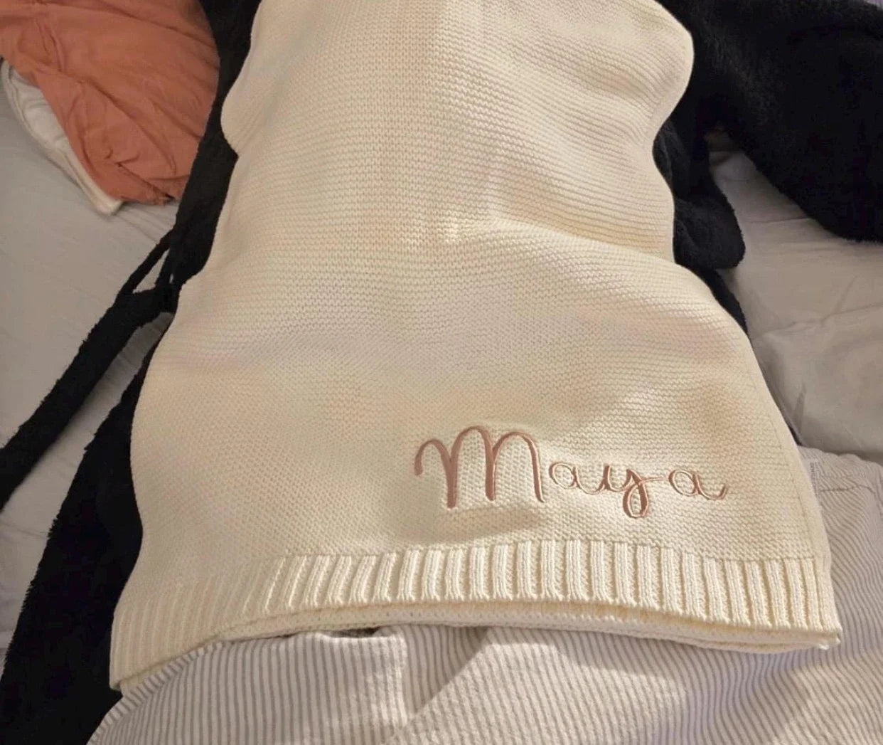 Personalized Baby Blanket Cotton Stroller Blanket Hug Quilt Knitted Cotton Birthday Gifts Bebé Bedding Swaddle Girls Boys Item