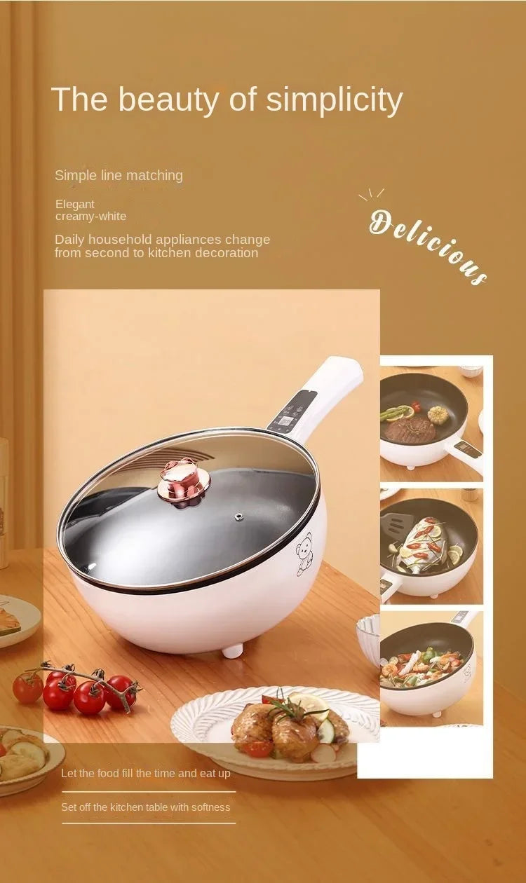Electric fryer for household use, large capacity intelligent stir frying, multifunctional non stick pan, electric fryer