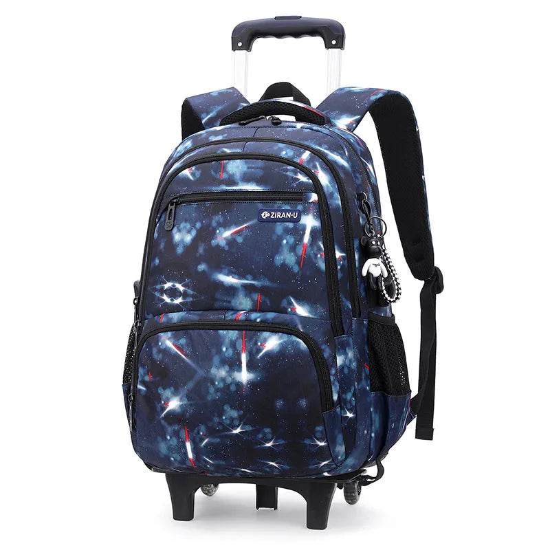 Children School bag with wheels school backpack On wheels School Trolley backpacks bags for boys wheeled School Rolling backpack - AIAZ