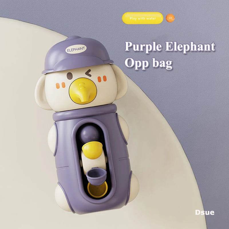 New Cute Duck/Elephant Baby Shower Bath Toys Children Water Play Spinner with Suction Cup Waterwheel Games for Kid Bathroom - AIAZ