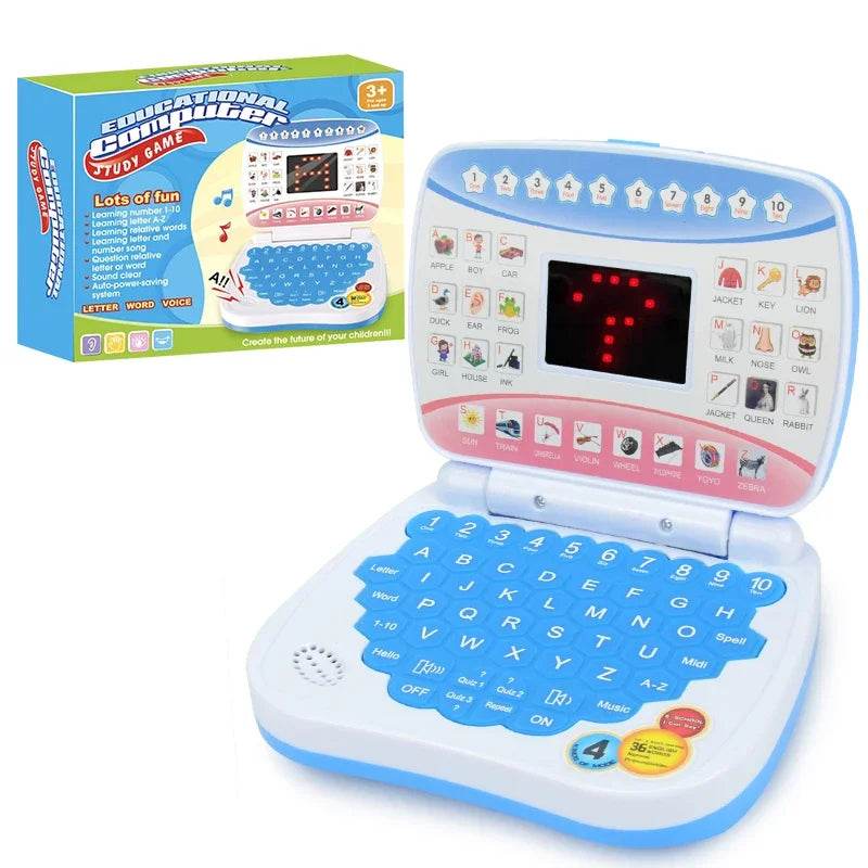 English Learning Small Laptop Toy for Kids 2-3 Years. Boys and Girls Computer for Aphabet ABC.Numbers.Words.Spelling.Maths.Music - AIAZ