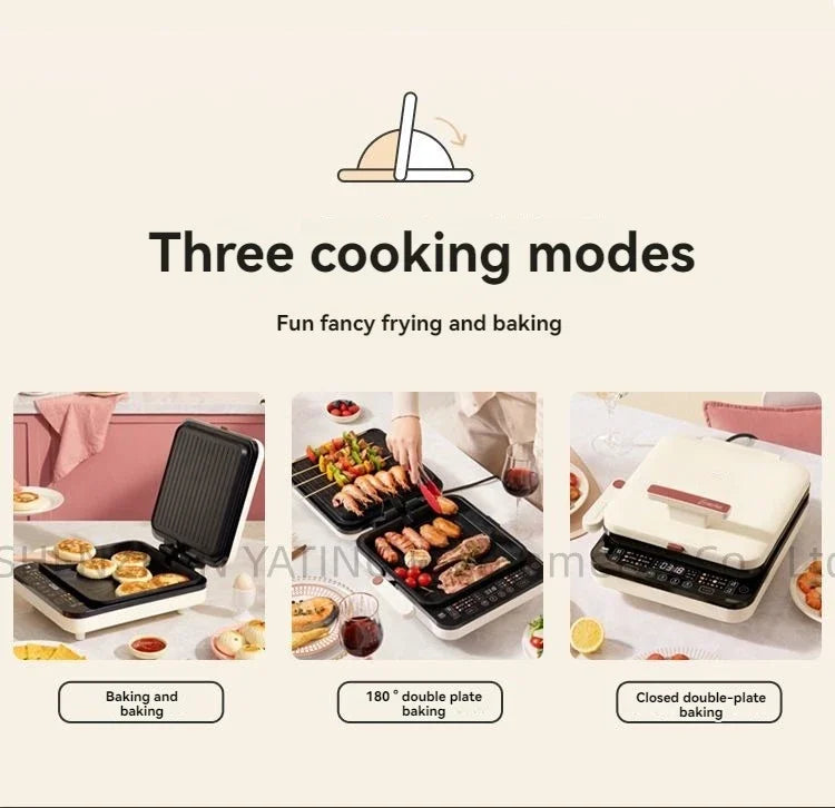 Home Appliance The Upper And Lower Plates Of The Electric Baking Pan Can Be Disassembled And Washed To Deepen The Plate