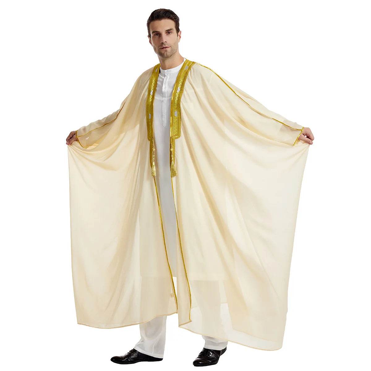 Islamic Clothing Men Robe Arabic Costumes Kaftan Muslim Man Moroccan Casual Long Dress Striped Middle East National Costume - AIAZ
