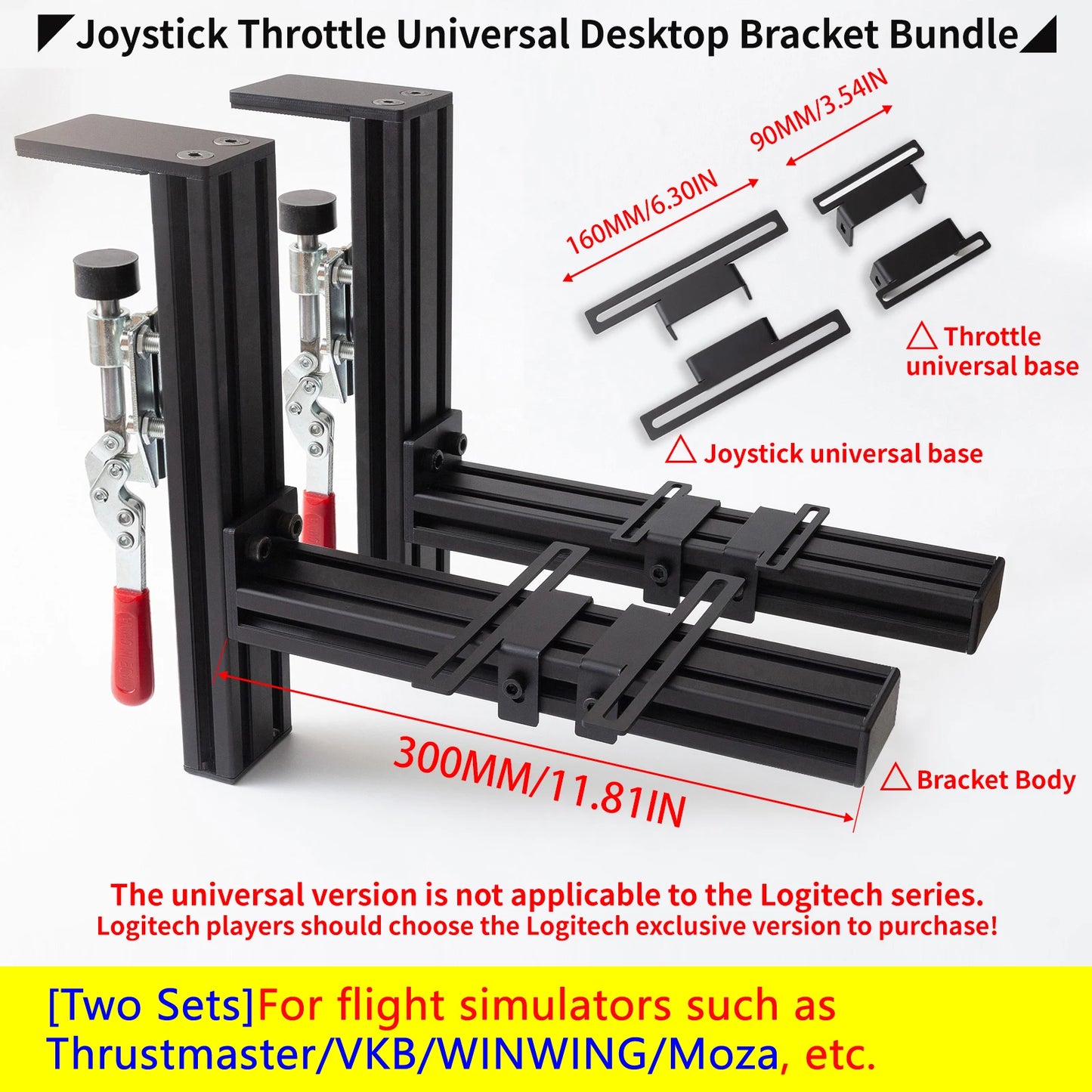 Flight Simulator Joystick THROTTLE STICK Desktop Mounting Bracket For Logitech X56 X55 X52 Thrustmaster T16000M TCA VKB WINWING