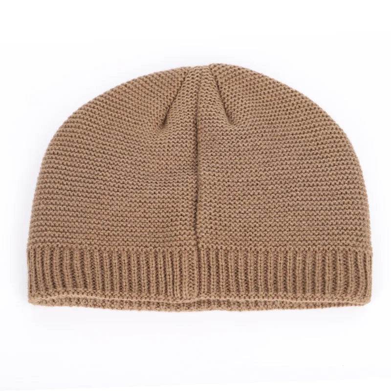 2025 New winter knit hats men's and women's outdoor warm thickening plus velvet loose caps Skullies brand winter ski male bone - AIAZ