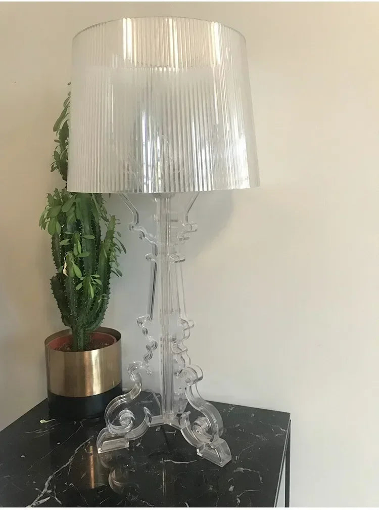 Baroque Ghost Shadow Desk Lamp Decorative Lighting for Living Study Room Bedroom Acrylic Transparent Table Lamps Room Decor