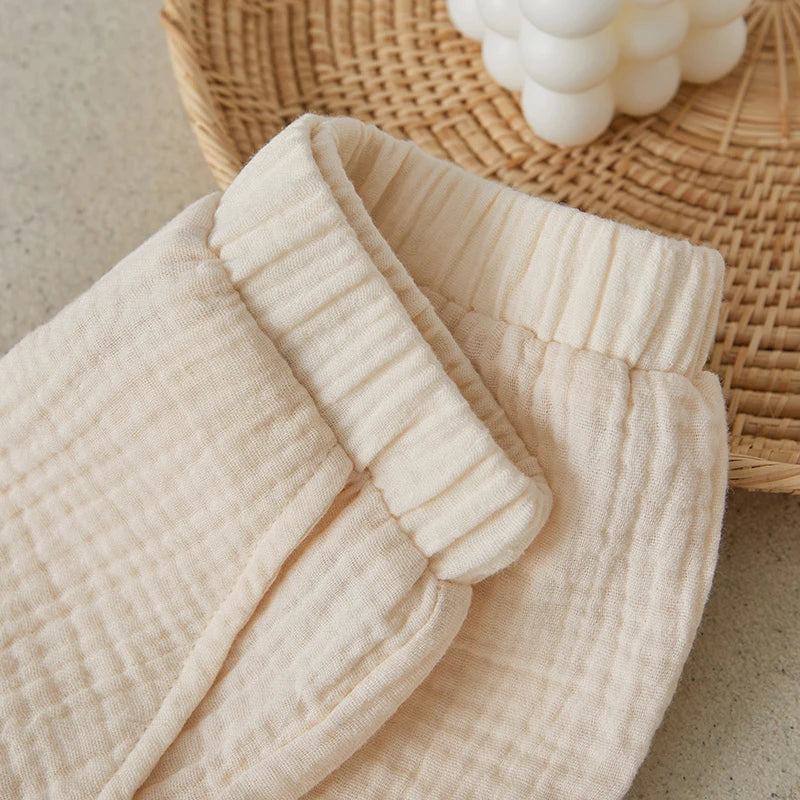 Suefunskry Toddler Boys Summer 2Pcs Casual Outfits Solid Color Short Sleeve Button Tops and Elastic Waist Shorts Sets 6M-4Y