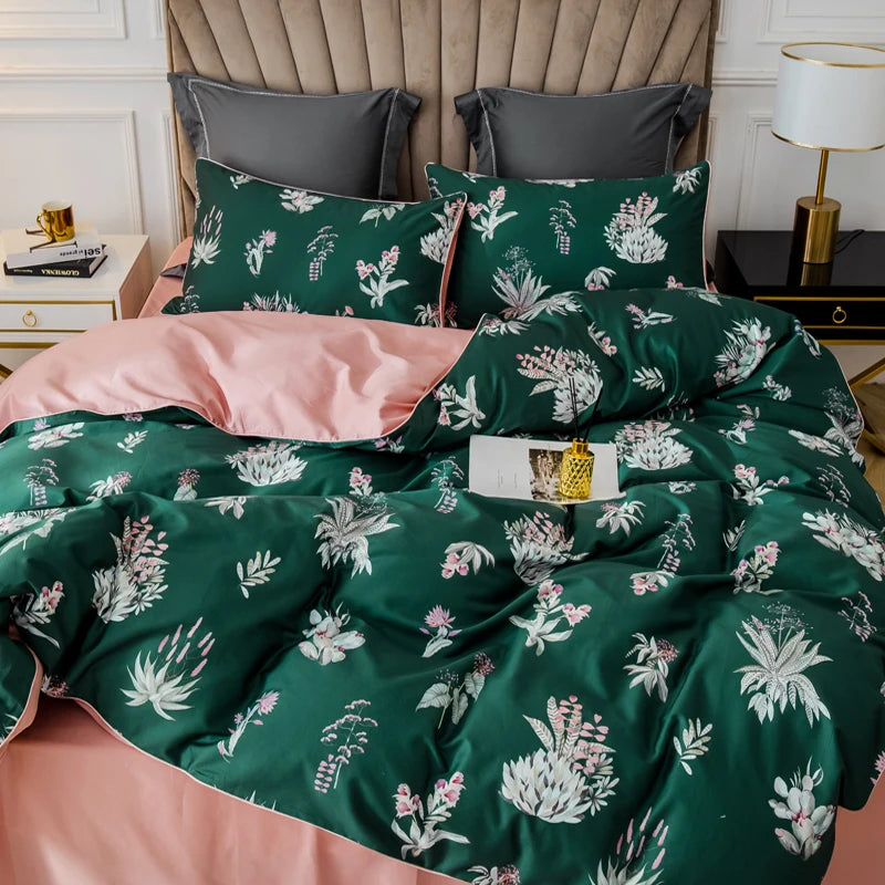 Svetanya Print Egyptian Cotton Bedding Set Queen King Ru Full Double Size Bedlinens Sheet Duvet Cover Set