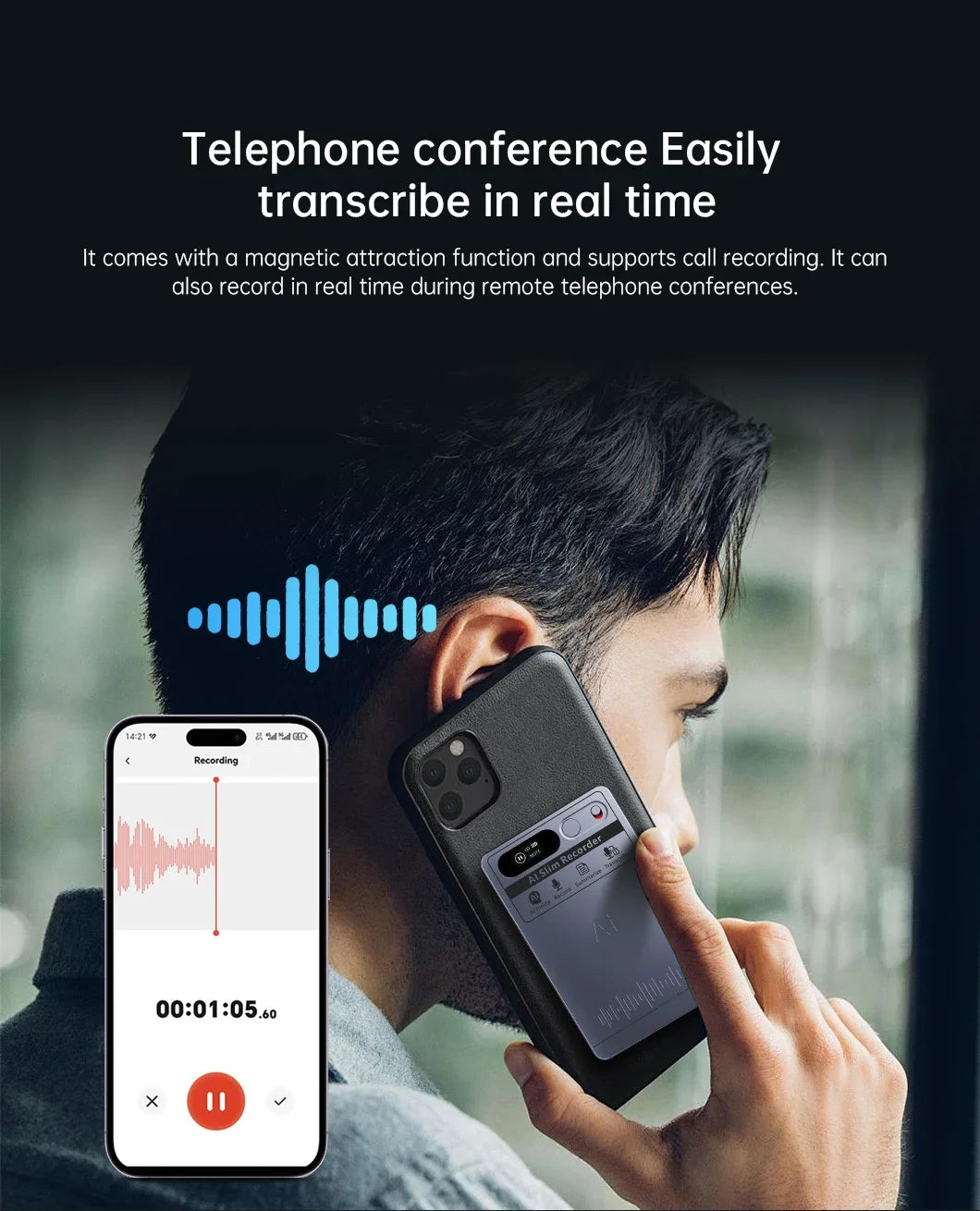 AI Voice Recorder, AI Notetaking Device for Meetings, Lectures, Calls, AI Transcription & Summarization Support 118 Languages