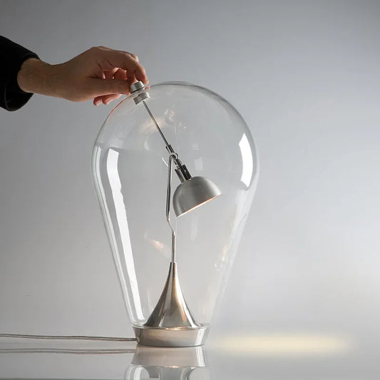 Italian Vintage Dimmable Table Lamp Rotary Glass Desk Light