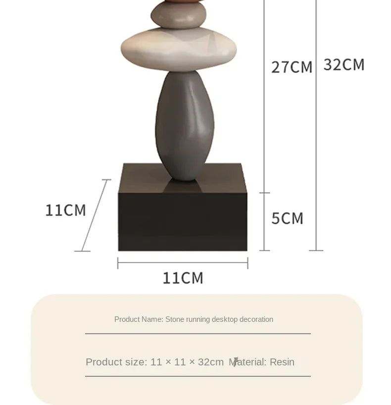 Modern Art Feng Shui Stone Resin Sculpture Wine Cabinet Decor Living Room Desktop Home Decoration Stone Statue Model Figurines