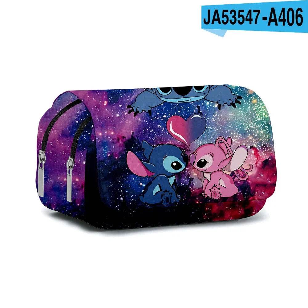 Stitch Primary School Student Anime Backpack Cartoon Large Capacity School Bag Printing Anime Kawaii Cartoon School Bag Mochila - AIAZ