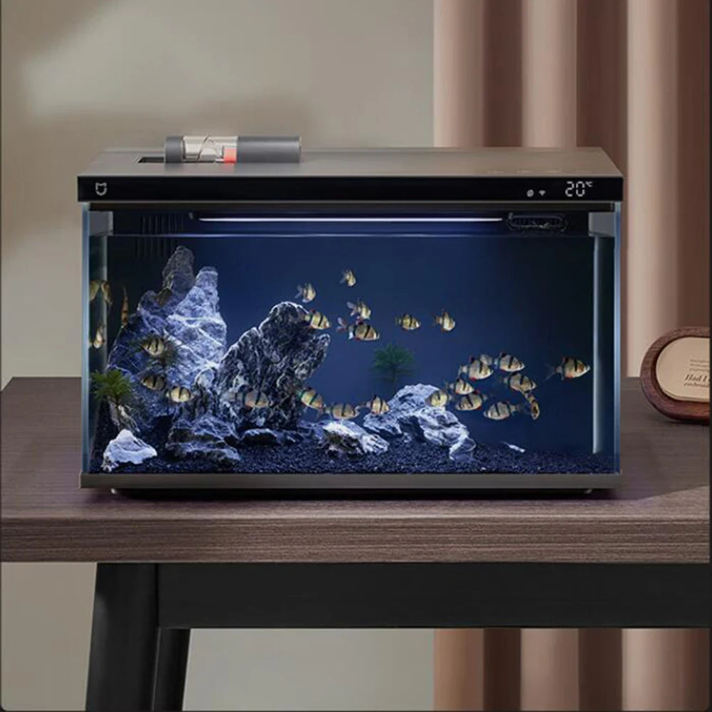 1 Pcs Dark Gray 8.8kg Intelligent Fish Tank With a Rated Power of 23W No Need To Change Water For Half a Year One Click Drainage