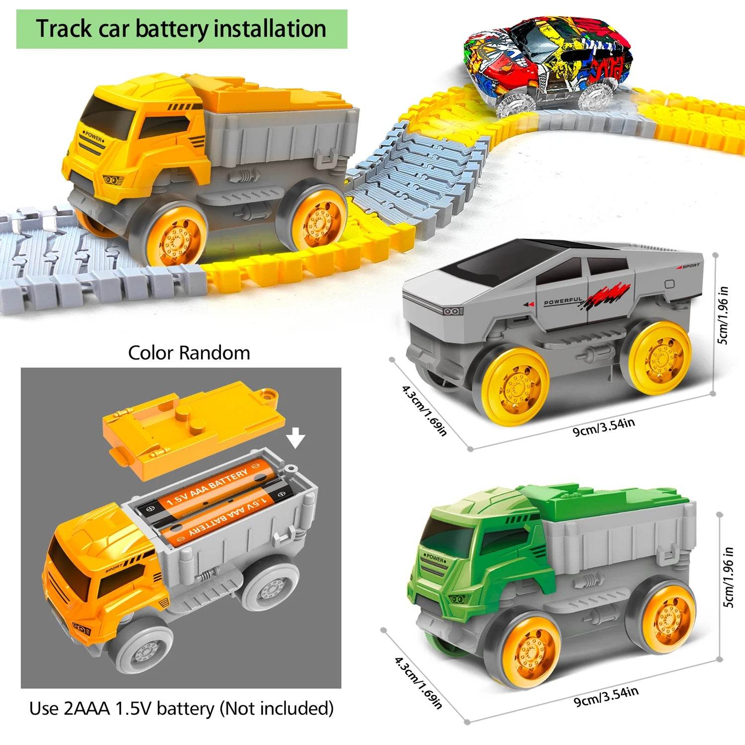 Children Electric Track Toy Car Engineering Minin Car Set Kids Puzzle Boy Toys Track Car Anti-gravity Track Train Gift for Kid - AIAZ