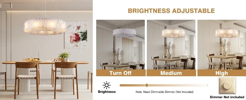 Rectangle Alabaster Chandelier for Living Room Bathroom Dining Room Decor Kitchen Foyer Adjustable Modern Marble Pendant Light