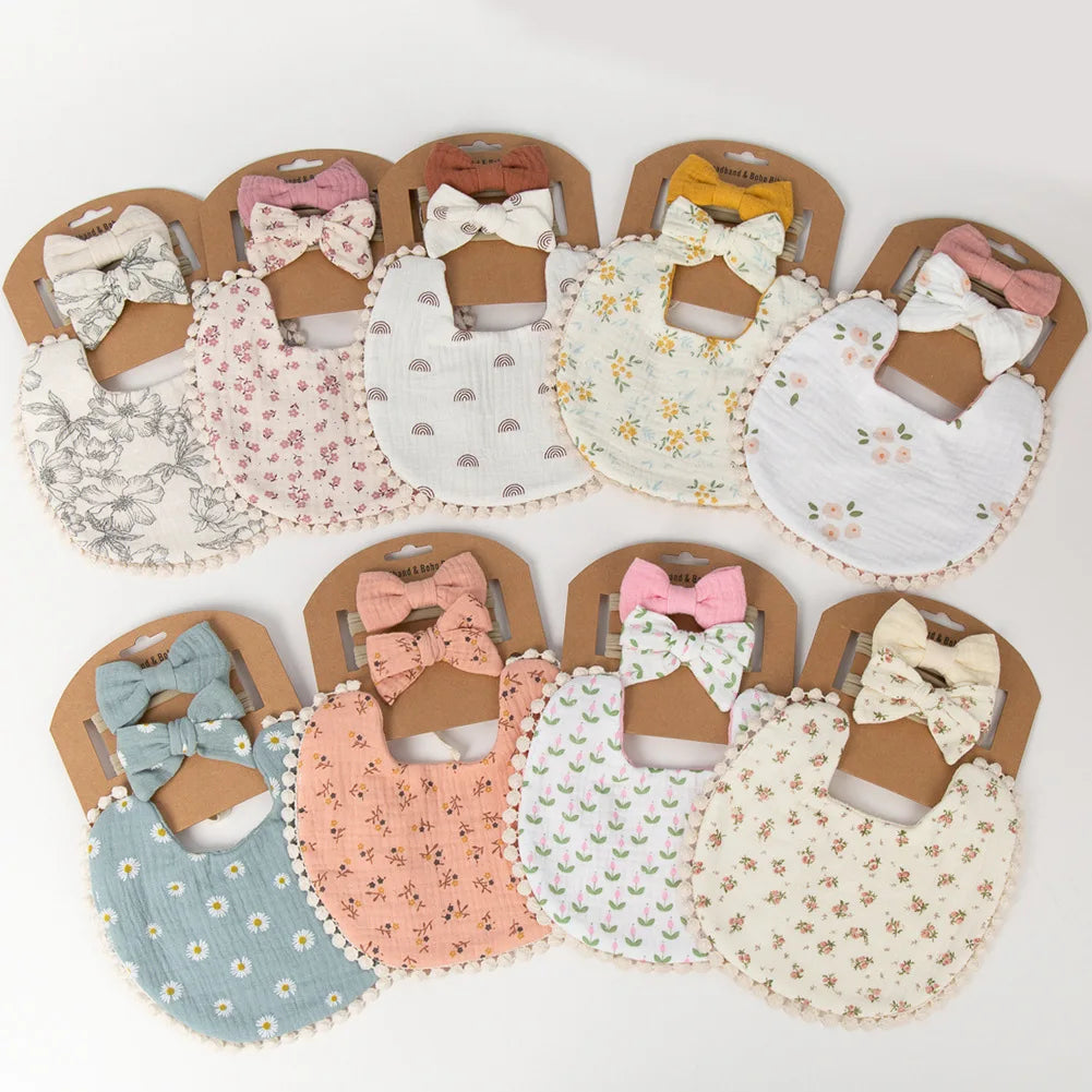 Personalized Custom name Embroidered Newborn letter Nursery Baby Bibs burp cloth suit Cotton Gifts for Boy Girl  ﻿