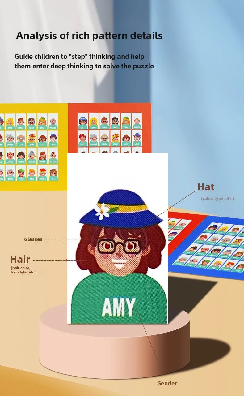 Guess Who I Am Board Game Parent-child Interaction Toy Logical Reasoning CHILDREN'S Puzzle Guess Me You My Character Chessboard