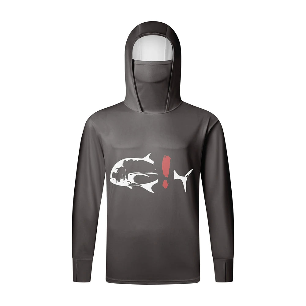 Fishing Shirts Long Sleeve Hoodie UPF 50+ T-shirt Tops Sun Protection Jersey Men's Face Mask Fishing Clothes