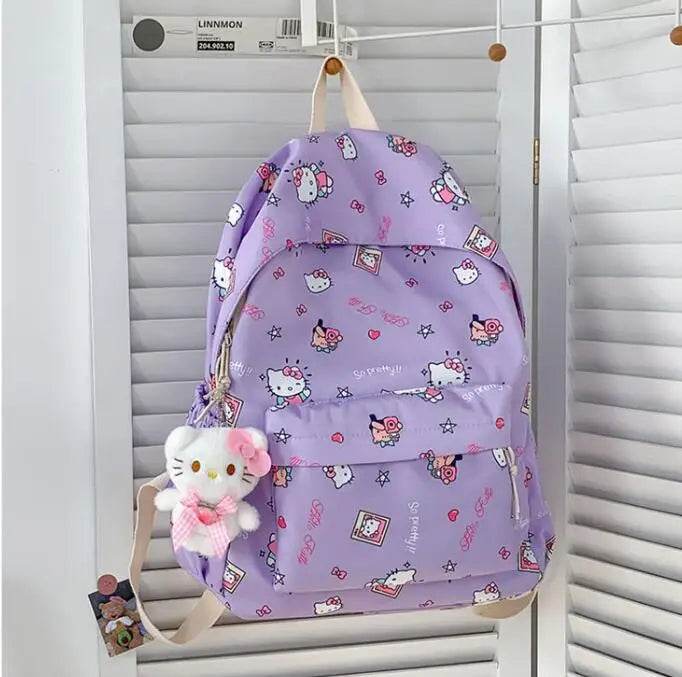 Hello Kitty backpack for junior high school students cute cartoon fashion school bag large capacity school bag for women - AIAZ