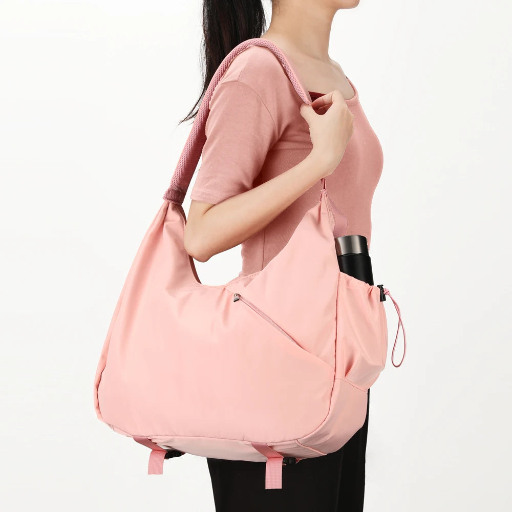 Women's Large Gym Bag Hidden Yoga Mat Holder Workout Dance Tote Travel Overnight Weekender Bag