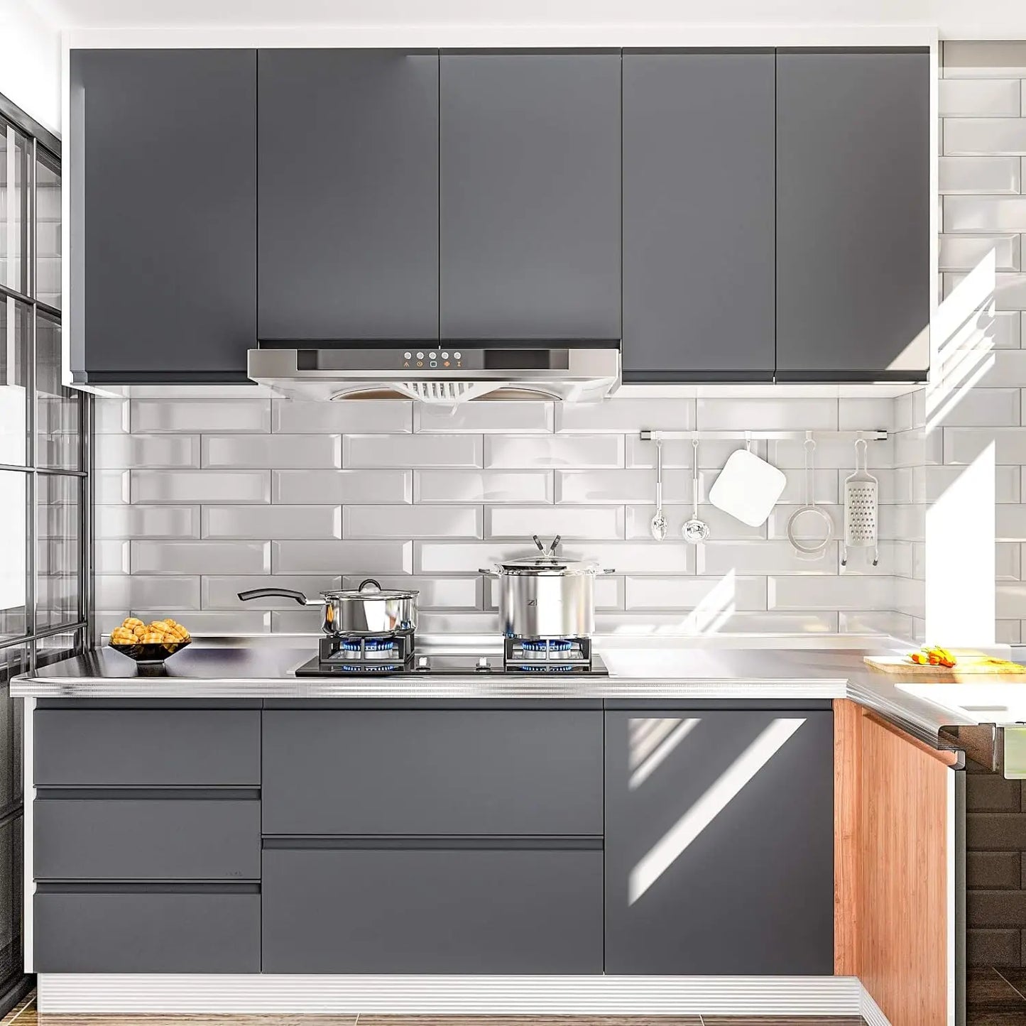 Matte Solid Color Wallpaper Self-Adhesive Vinyl Wallpaper Waterproof Wall Stickers Decorative Film Contact Paper Kitchen Home De
