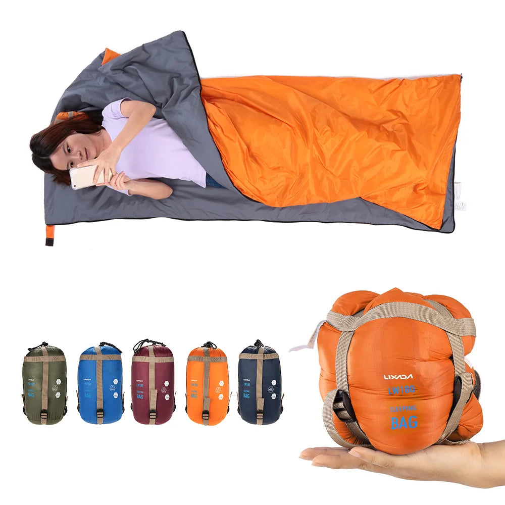 LIXADA Envelope Sleeping Bag Adult Camping Outdoor Mini Walking beach Sleeping Bags Ultralight Travel Bag Spring Autumn