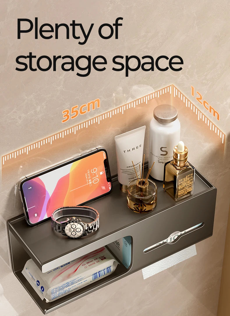 Toilet Paper Holder Wall-Mounted Carbon Steel Toilet Paper Holder Tissue Rack Bathroom Tissue Holder Bathroom Accessories