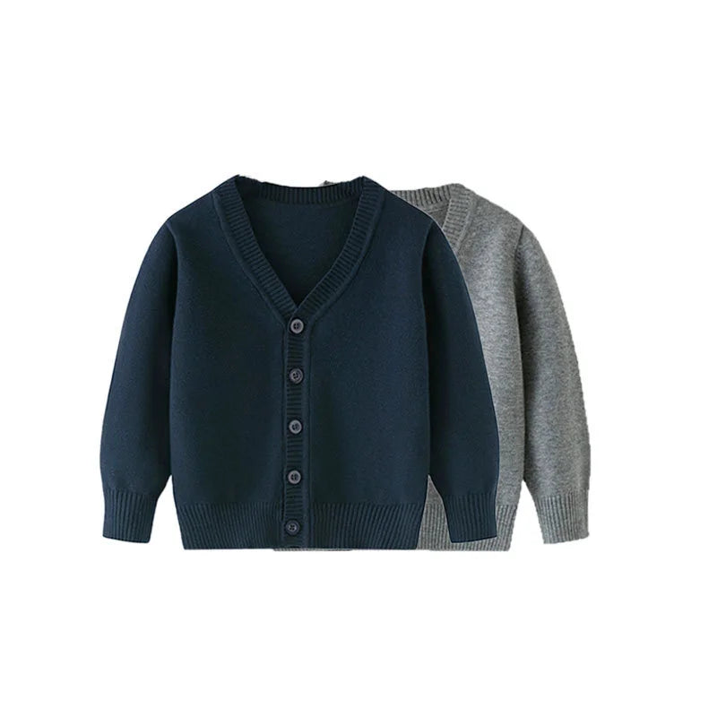 Winter Boys Knitted Sweaters Big Kids Clothes 2024 Autumn Children Cotton Pullover Teen Solid Knitwear Coats 2-12 Years