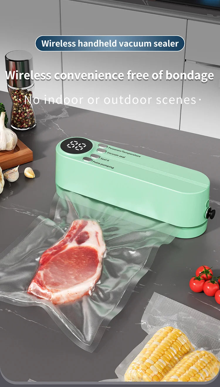 2-in-1 Vacuum Sealer with USB-Rechargeable Portable,with 3 modes vacuum sealant, for fruits, meat, etc. to keep fresh