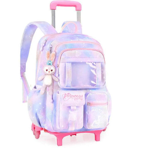School Rolling backpack Bags school wheeled backpack for girls kids School trolley bag for girls school bag wheels for girls - AIAZ
