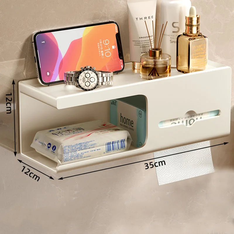Toilet Paper Holder Wall-Mounted Carbon Steel Toilet Paper Holder Tissue Rack Bathroom Tissue Holder Bathroom Accessories