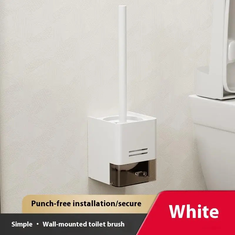 Bathroom Toilet Brush Holder Cleaning Tools Space Aluminum Wall Mounted No Drill Vertical Toilet Brush Bathroom Accessories