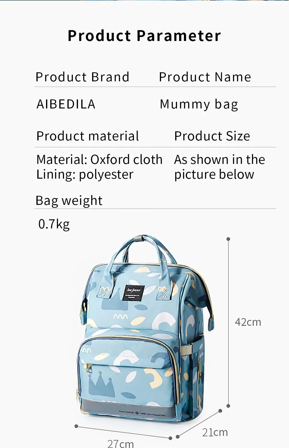 AIBEDILA Baby Diaper Bag Backpack Waterproof Mommy Travel Nappy Bag For Baby Care Maternity Stroller Bag Colorful Large Capacity