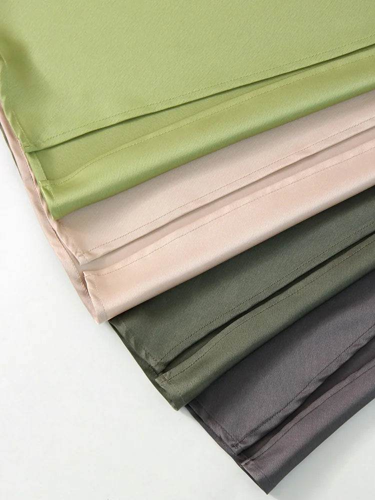 Long Satin Skirts For Women Summer High Quality Skirt With Slit On The Side Silk Elegant Black Maxi Luxury Women's Skirts 2025 - AIAZ