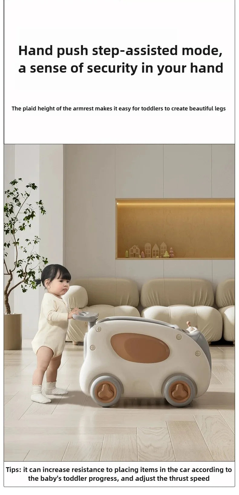 Multifunctional Anti-rollover and Anti-O-leg Baby Children's Toy Hand-pushing Balance Walker