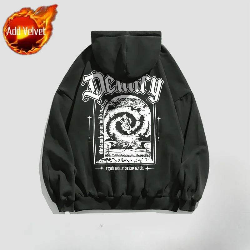 Male Hoodie Harajuku Fashion Loose Autumn New In Men's Hooded Sweatshirt Funny Cheap Streetwear High Quality Pastel Color Cotton - AIAZ