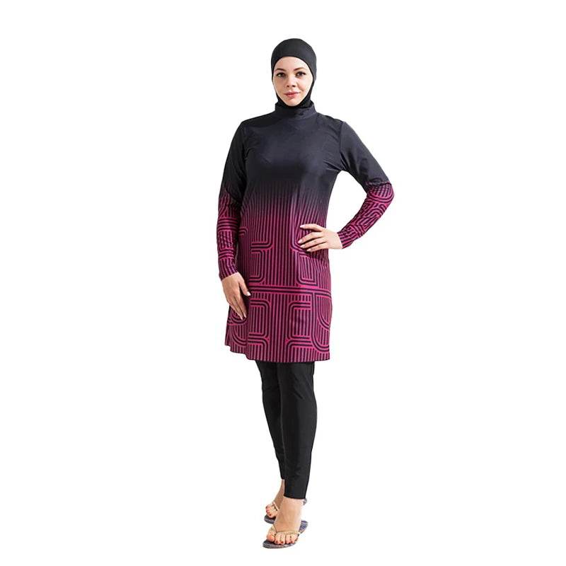 Muslim wimwear Women Hijab Swimsuit Modest Swimming Suit Islamic Cover Ups Burkini Hijabs For Woman Long Sleeve Bathing Swim - AIAZ