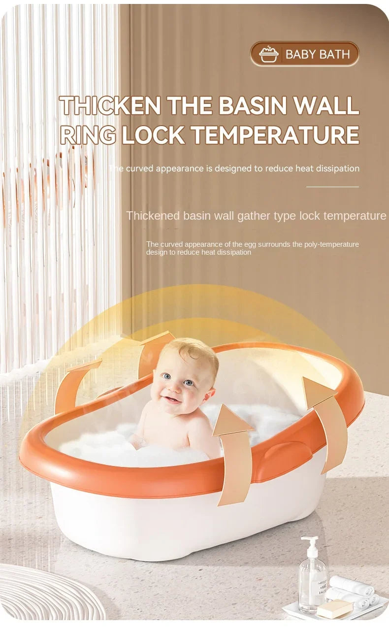 Newborn Baby Bathtub Thickened Plastic Portable Bath Tub for Toddlers Kids Eco-Friendly Transparent Design Big Size