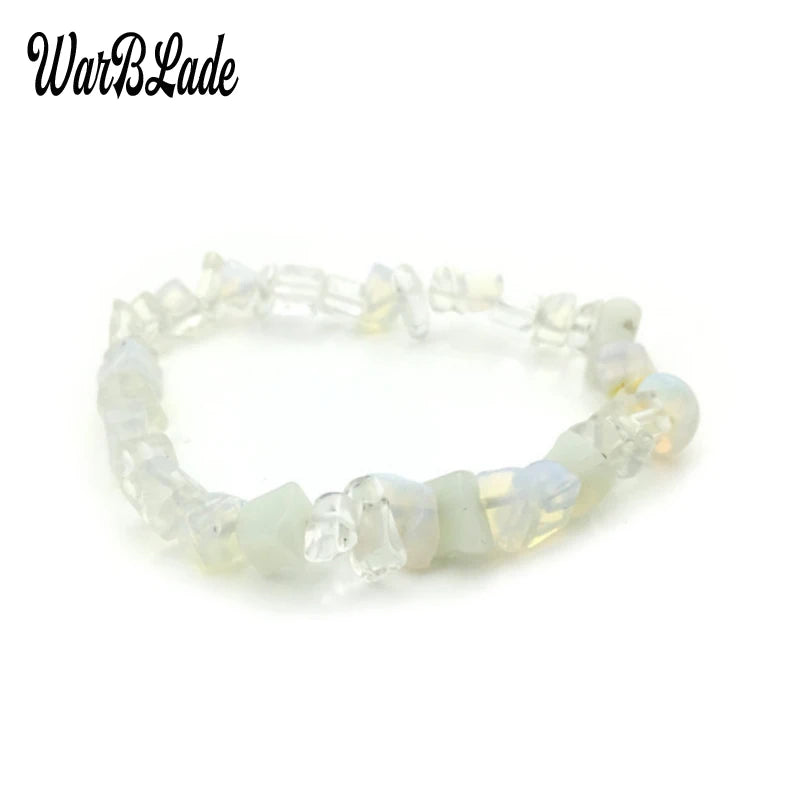 New Women Bracelets Bangles Natural Gem Stone Bracelet Irregular Stretch Chip Beads Nuggets Bracelets Bangles Crystal Wristband