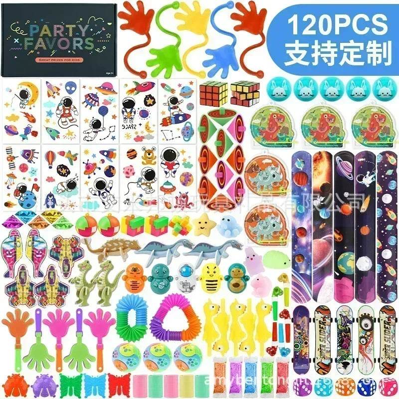 120/206pcs Kids Birthday Party Favors Set Toys Children Pinata Filler Bulk Supplies Boys Girls Classroom Carnival Prizes Favors - AIAZ