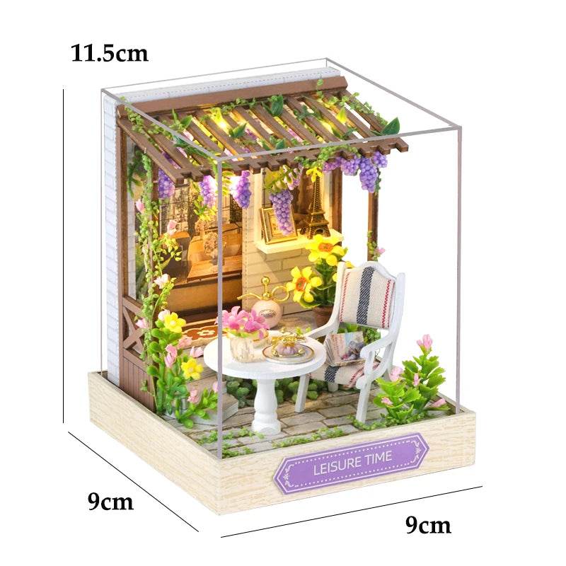 Kitten Mini Doll House 3D Puzzle Assembly Model Building Kit Creative Room Bedroom Decoration With Furniture Wooden Crafts Gifts - AIAZ
