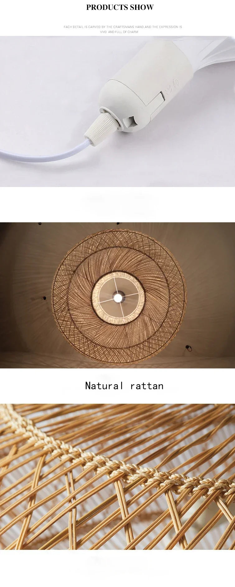 Japanese Style Wooden Woven Handmade Pendant Lights Restaurant Bedroom Study Room Chandelier Pastoral Rattan Tatami Chandeliers